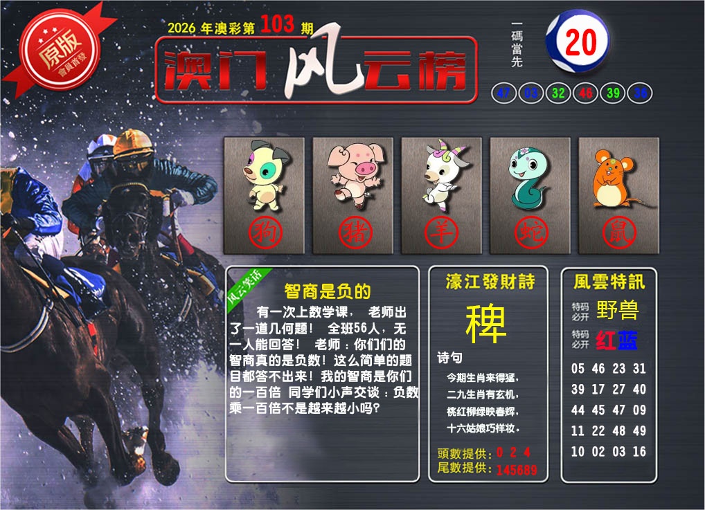 103期澳门风云榜[图]